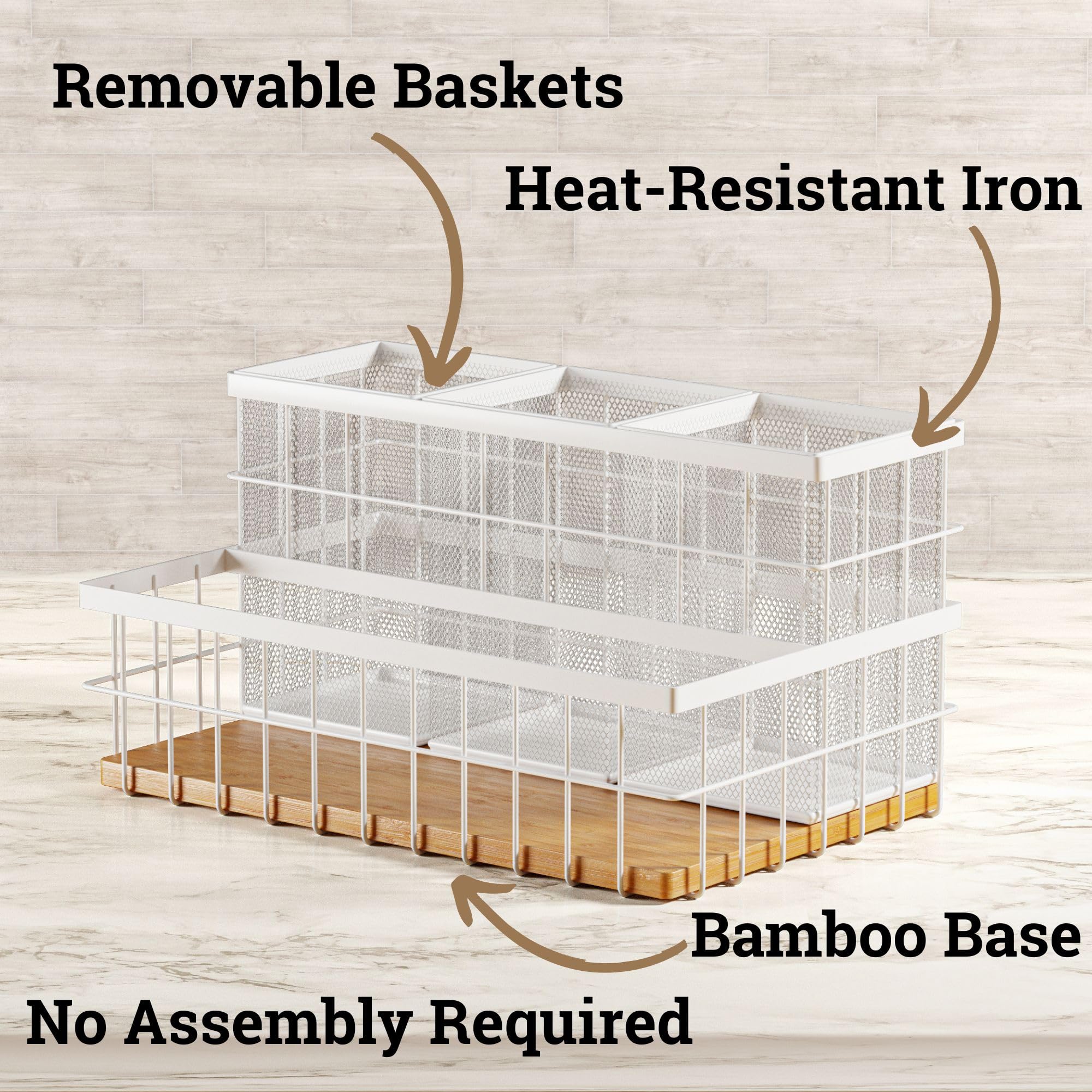 HB Design Co. bamboo base detail highlighting sturdy stain-resistant finish