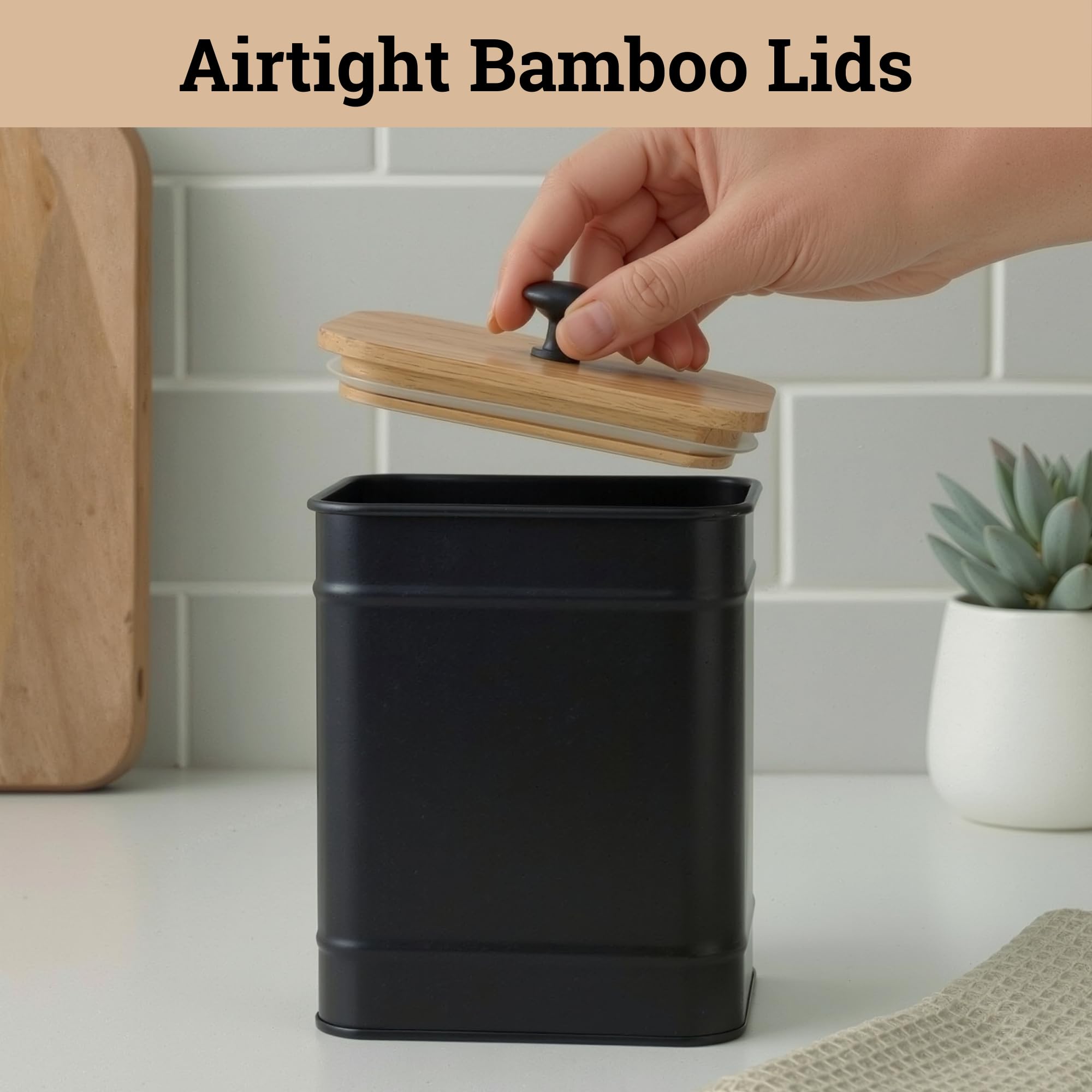 HB Design Co. bamboo lid detail with rubber seal visible, ensures tighter moisture protection