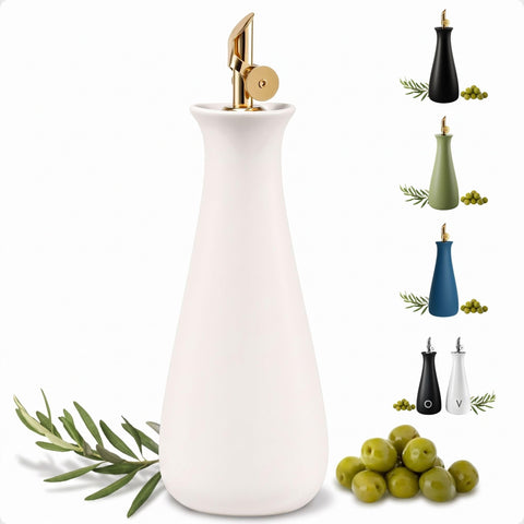 HB Design Co. front view matte ceramic dispenser shows elegant design and capacity