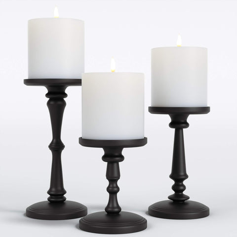 HB Design Co. front view of three matte black holders showing elegant tiering