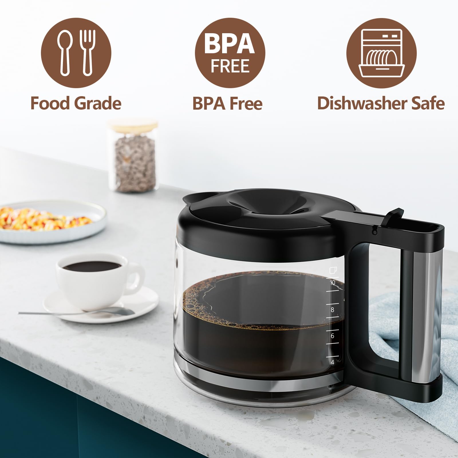HBCyole side profile seated on De'Longhi warming plate ensuring correct fit