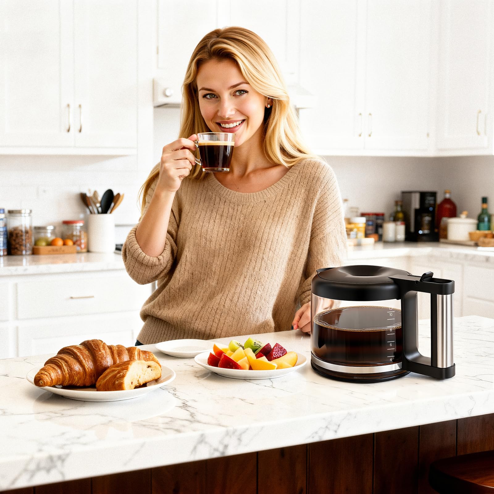 HBCyole next to standard mug showing 10-cup capacity for serving more