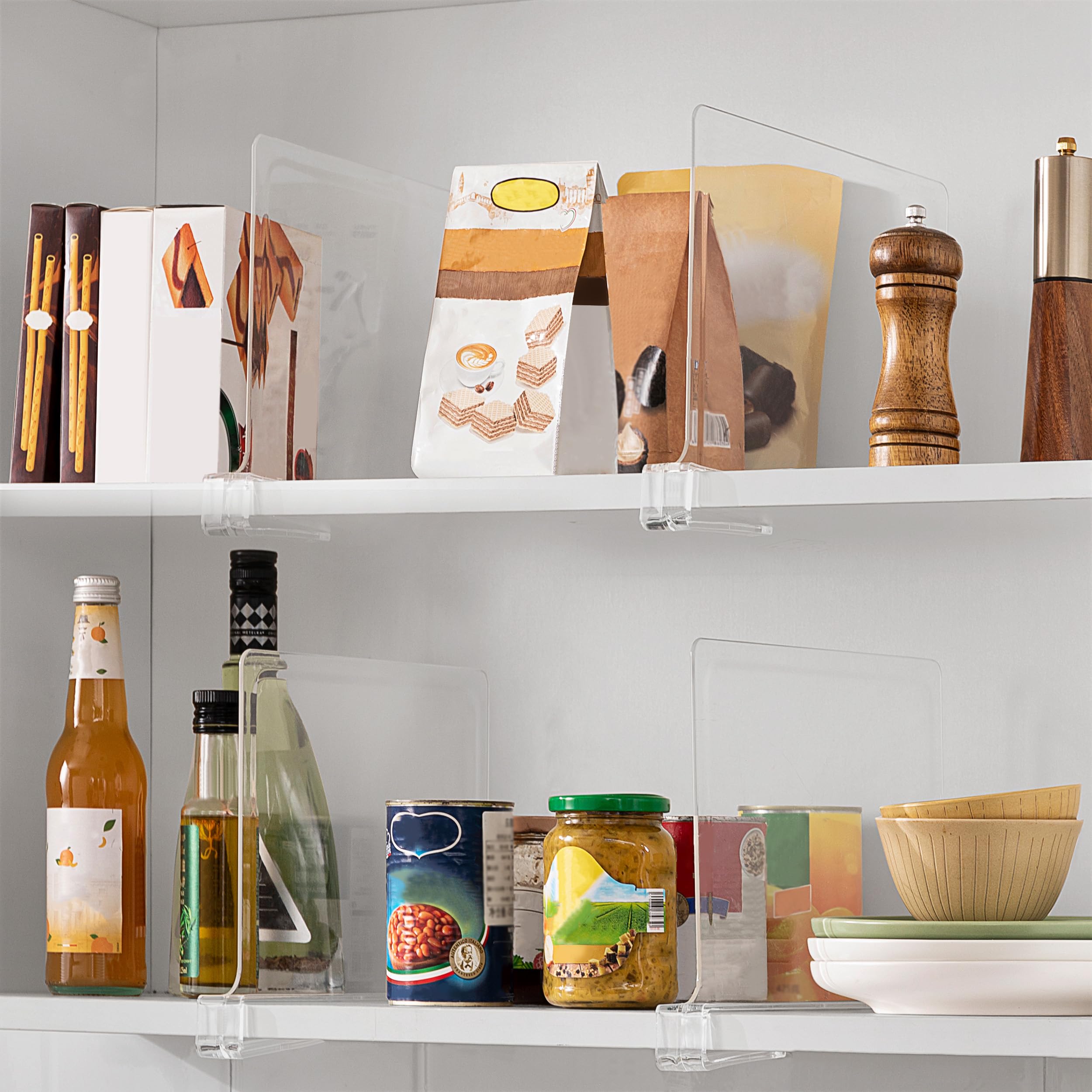 HBlife clear dividers stacked with folded towels for tidy linen storage