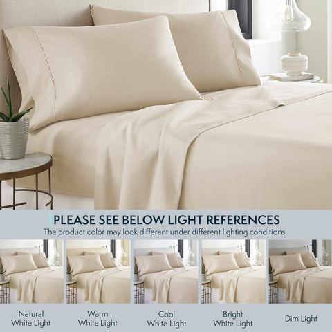 HC COLLECTION two pillowcases and flat sheet laid flat, showing full set completeness