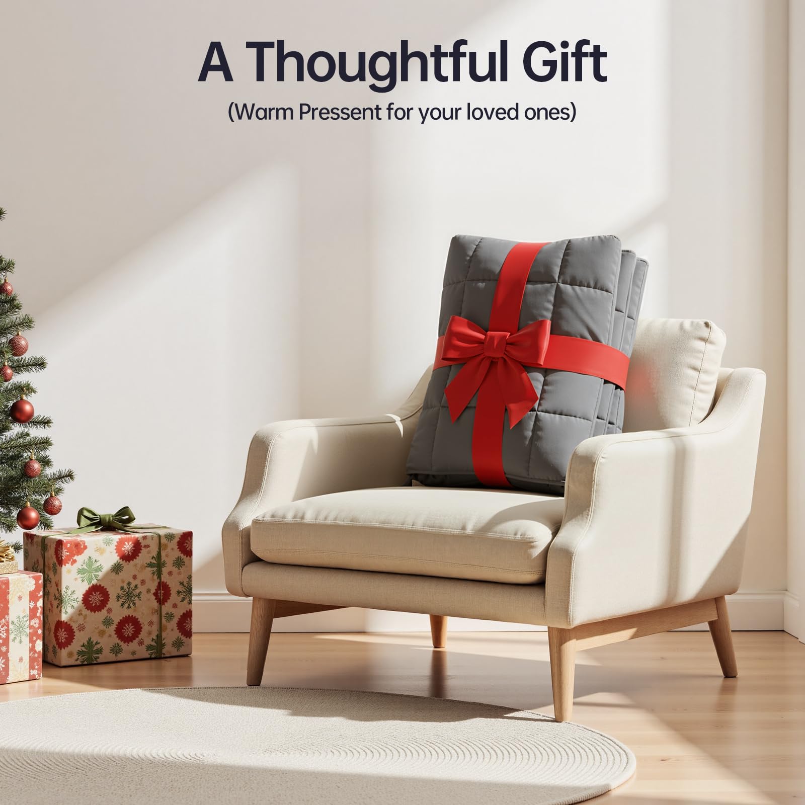 HCOIW folded blanket stored neatly highlighting easy care and compact storage advantage