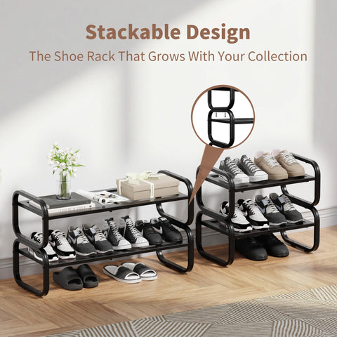 HDDTTZ shoe rack in entryway organizing multiple pairs neatly