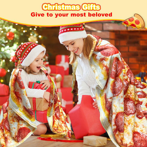 HDFK pizza blanket close-up texture highlighting soft fleece for cozy comfort