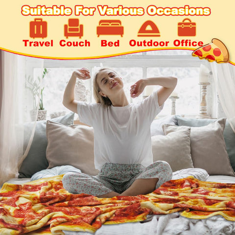 HDFK pizza blanket folded as a gift demonstrating easy wrapping and presentation