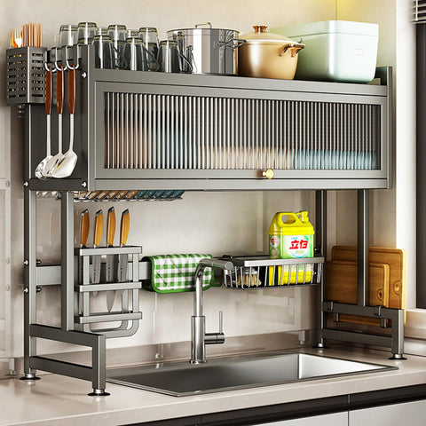 Hdrriozu front view with cover protecting dishes for cleaner drying