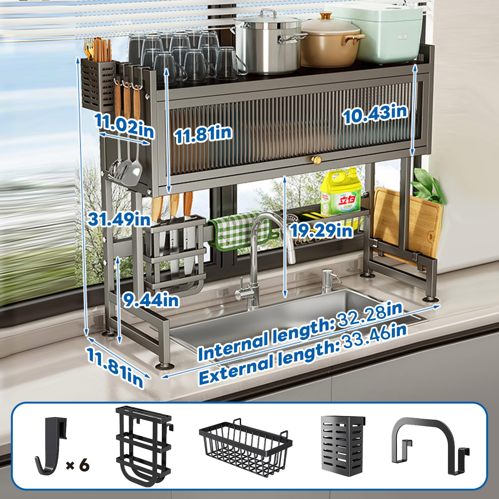 Hdrriozu in kitchen lifestyle setting freeing countertop for prep space