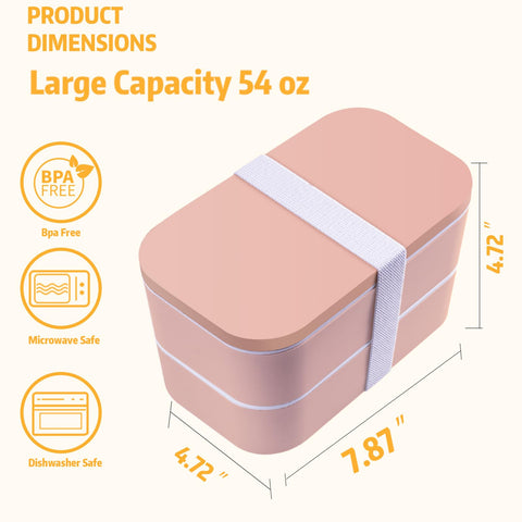 Healfyya bento shown next to hand for scale to illustrate 60oz capacity portability