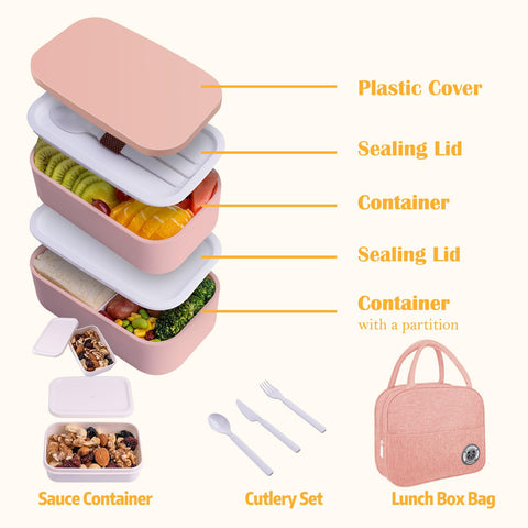 Healfyya bento utensil tray with fork spoon knife included for on-the-go meals