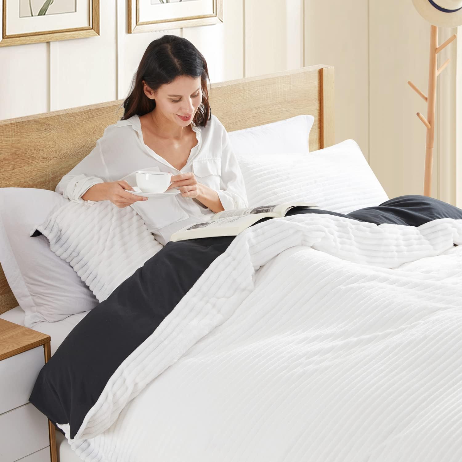 Hearth & Harbor bed styled black side demonstrating bold, modern aesthetic