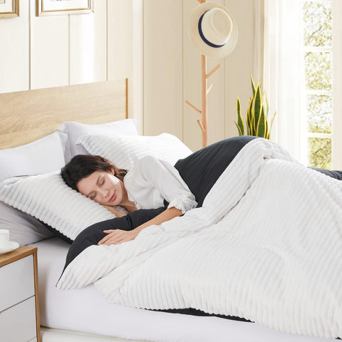 Hearth & Harbor bed styled white side demonstrating bright, airy bedroom benefit