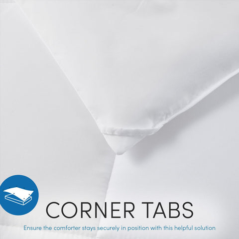 Hearth & Harbor corner tab close-up for secure duvet attachment and stability