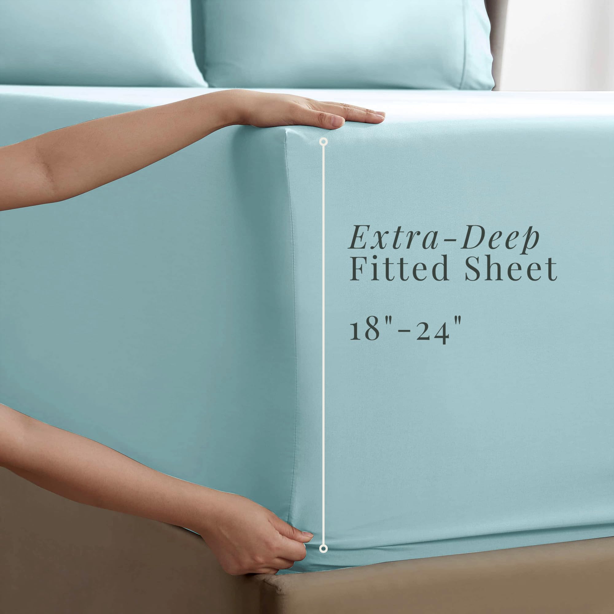 Hearth & Harbor flat sheet fully spread on a queen bed for coverage benefit