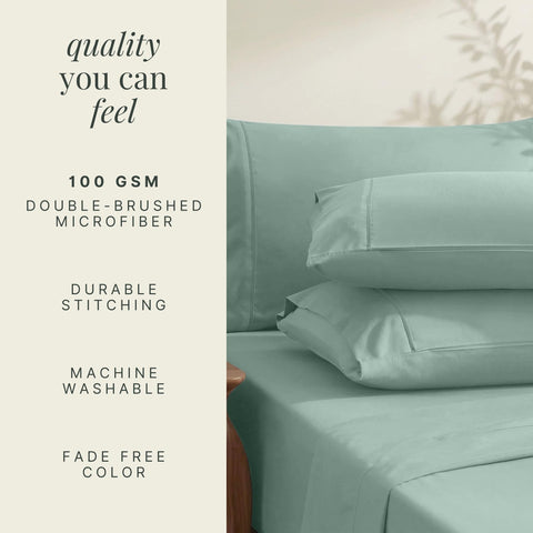 Hearth & Harbor sheet set on mattress showing depth fit and topper compatibility