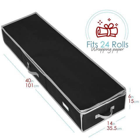 Hearth & Harbor storage bag tucked under bed to save space