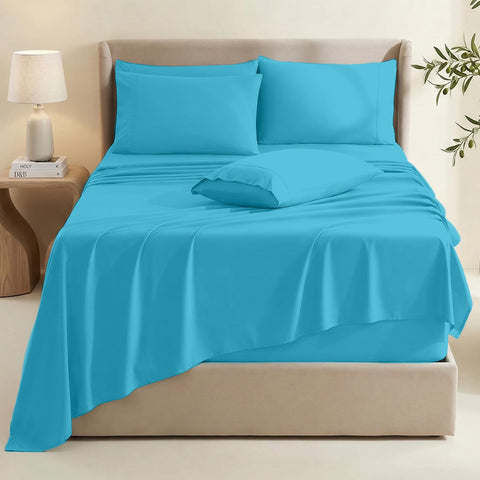 Hearth & Harbor fitted sheet close-up showing texture and deep pocket for secure fit
