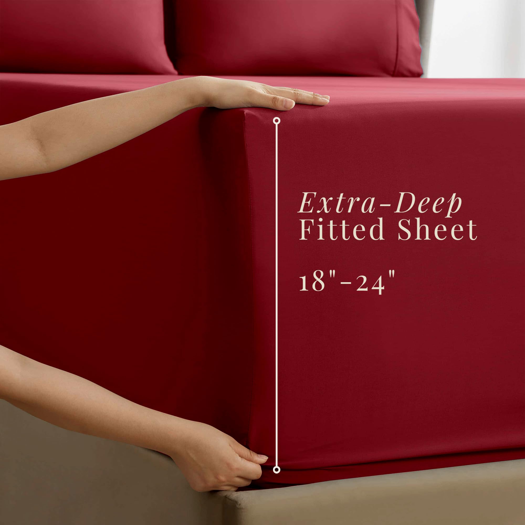 Hearth & Harbor flat sheet spread on bed highlighting smooth finish