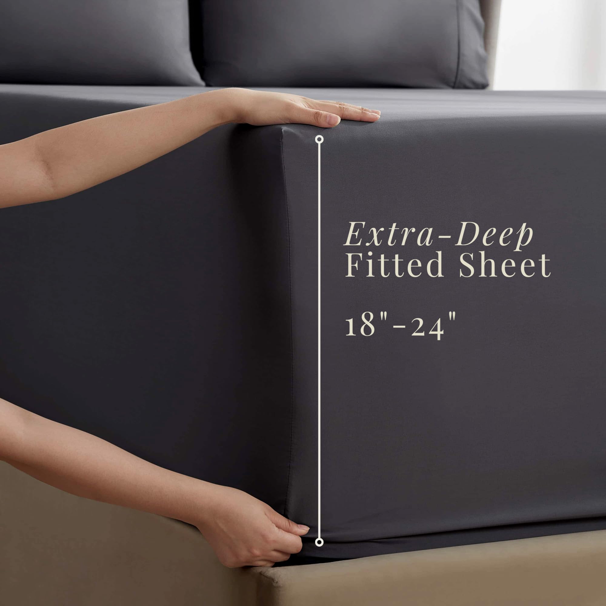 Hearth & Harbor flat sheet fully spread to show 90x102 inch coverage and neat drape