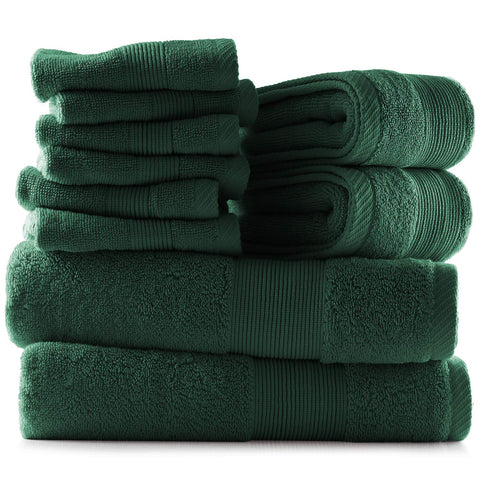 Hearth & Harbor front-facing packaging showing hunter green set and neat fold benefit