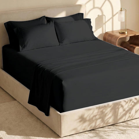 Hearth & Harbor front packaging showing complete king sheet set benefit: clear contents