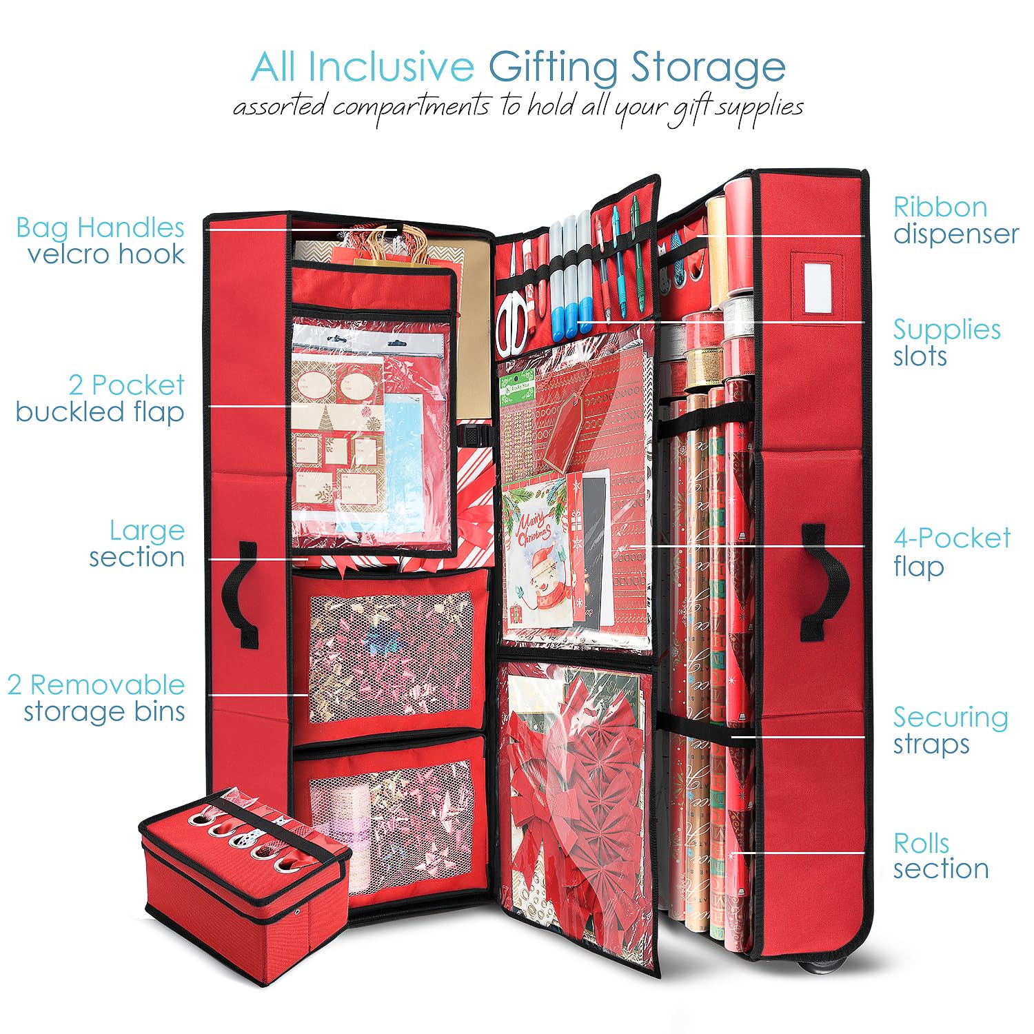 Hearth & Harbor open top with ribbon dispenser for tidy unspooling benefit