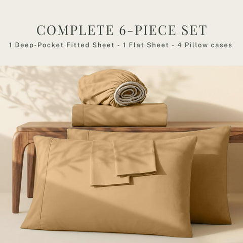 Hearth & Harbor four pillowcases stacked, highlighting clean seams and size