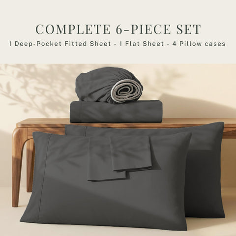 Hearth & Harbor pillowcases stacked to show matching set and smooth texture
