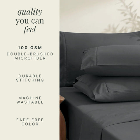 Hearth & Harbor sheets fitted on tall mattress illustrating 18–24 inch depth compatibility