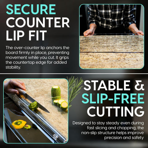 HearthCollections non-slip edge detail showing secure grip and safer chopping