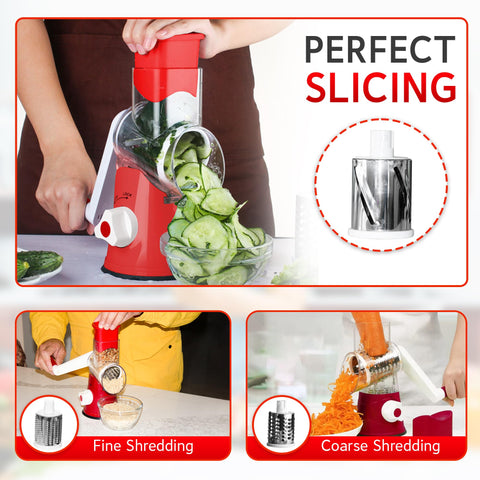 HEARTHLY grater in use shredding parmesan quickly for easy topping