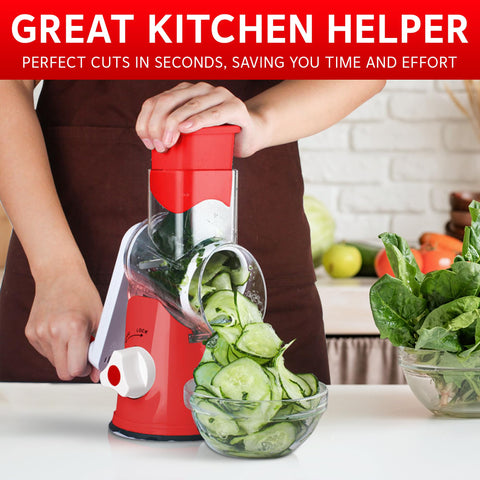 HEARTHLY grater held in hand to show compact size and ergonomic handle