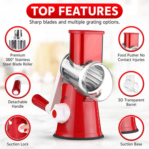 HEARTHLY three interchangeable stainless-steel blades displayed for versatile use
