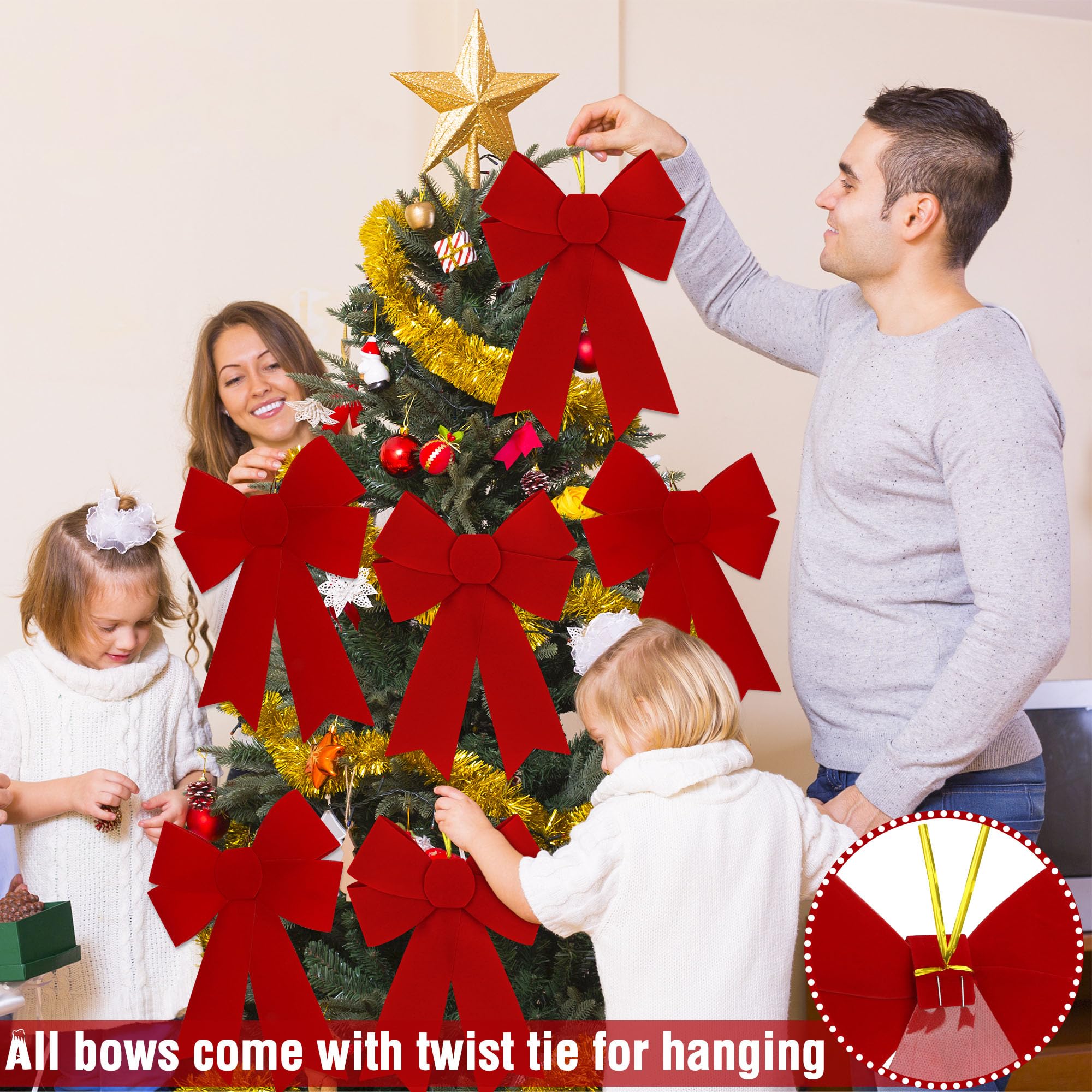 Heartome bow on wreath at front door adding curb appeal and festive charm