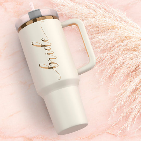 Heather & Willow tumbler neatly boxed in gift-ready packaging, ready for bridal shower presentation