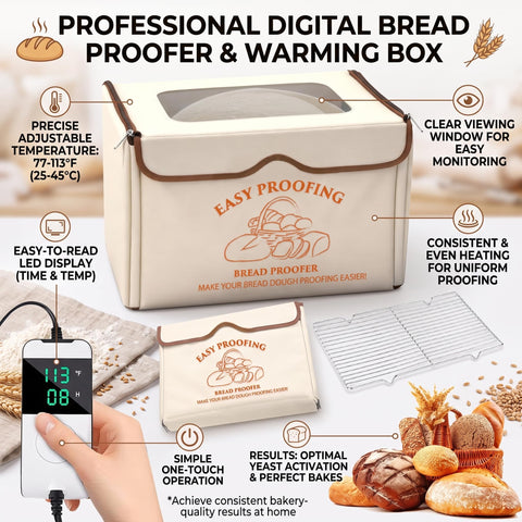HEATIDEAS proofing box in use with dough bowl highlighting consistent proofing
