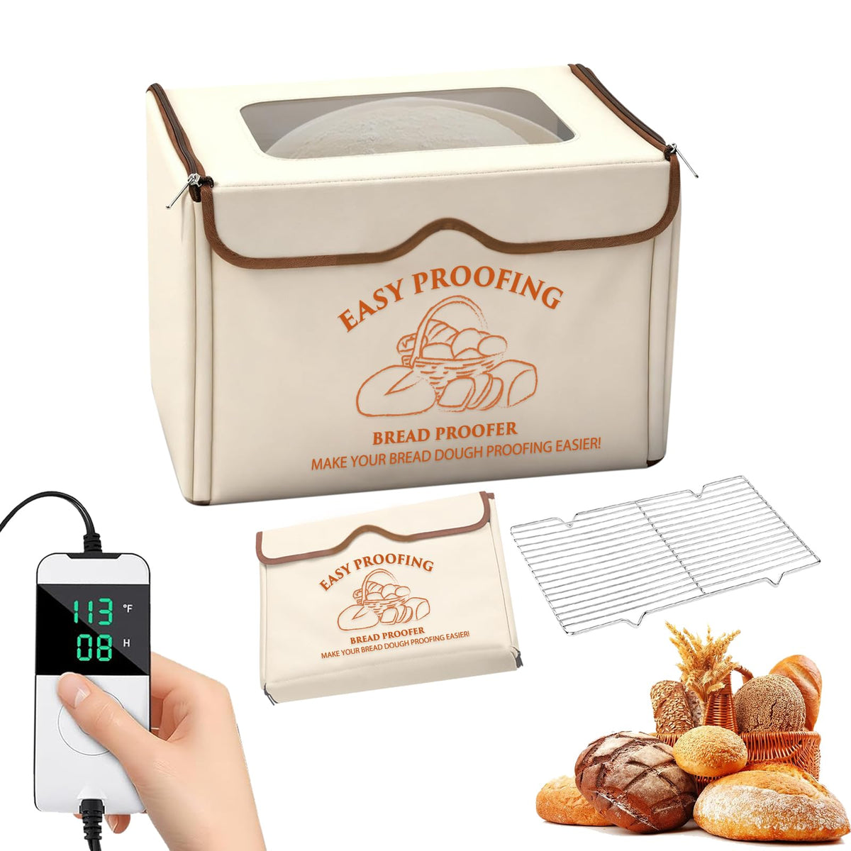 HEATIDEAS front view of proofer box showing compact storage and convenience