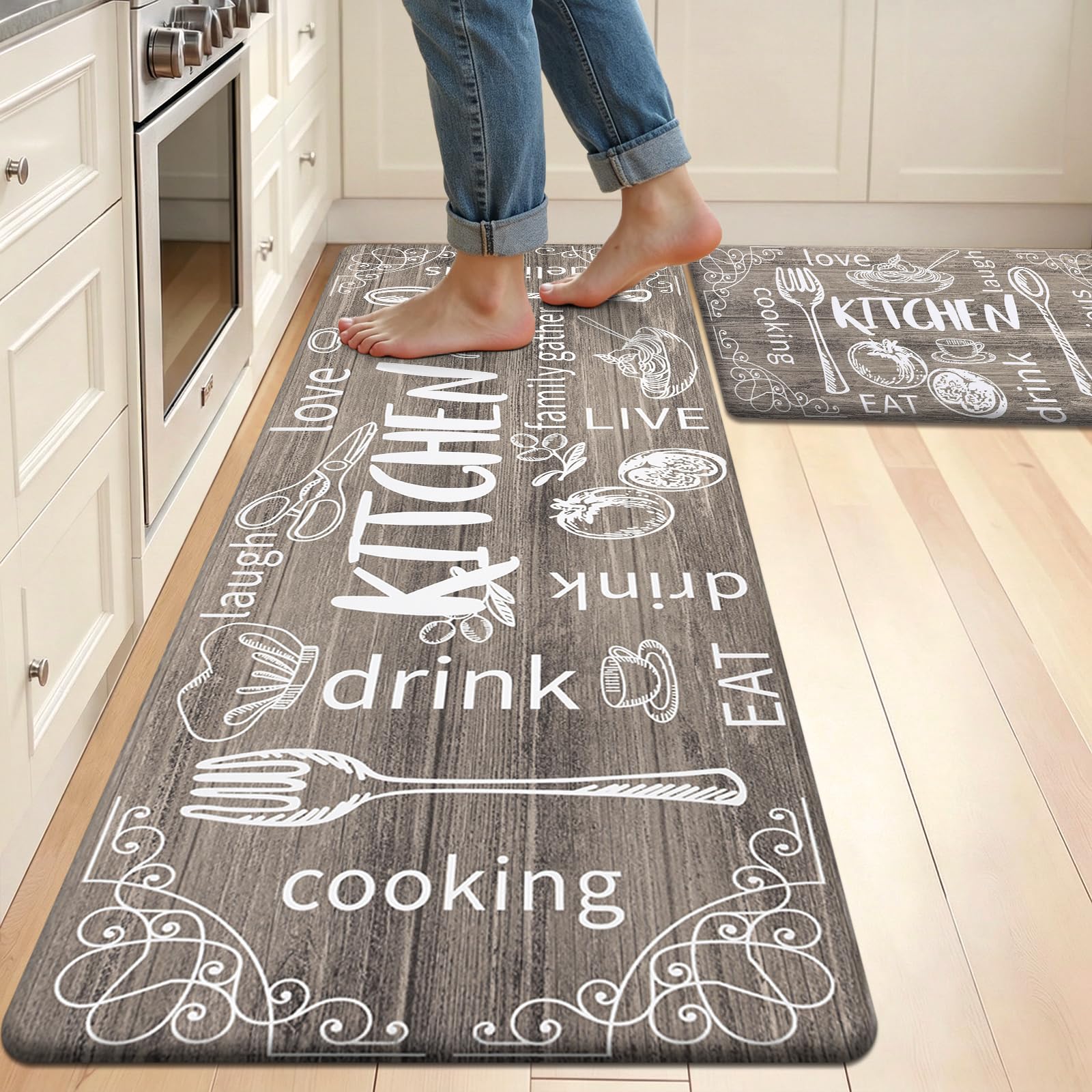 HEBE front view of two-piece mat set showing design and coverage benefit