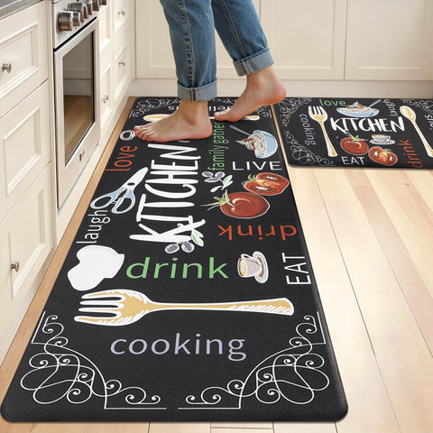 HEBE front view of both mats showing farmhouse design and immediate comfort