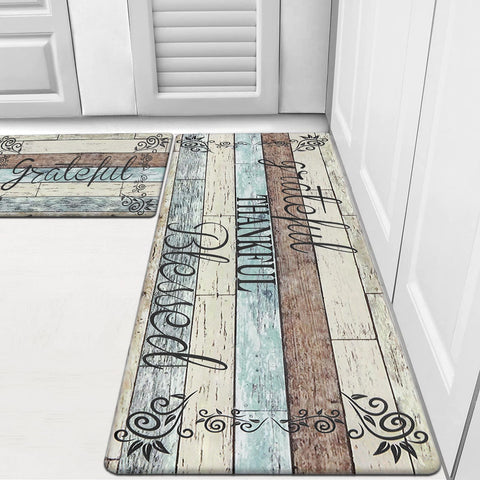 HEBE front view of mat set showing colorful farmhouse design and comfort