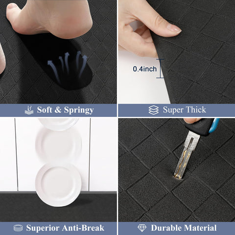HEBE mat placed at sink demonstrating cushioned support benefit during dishwashing