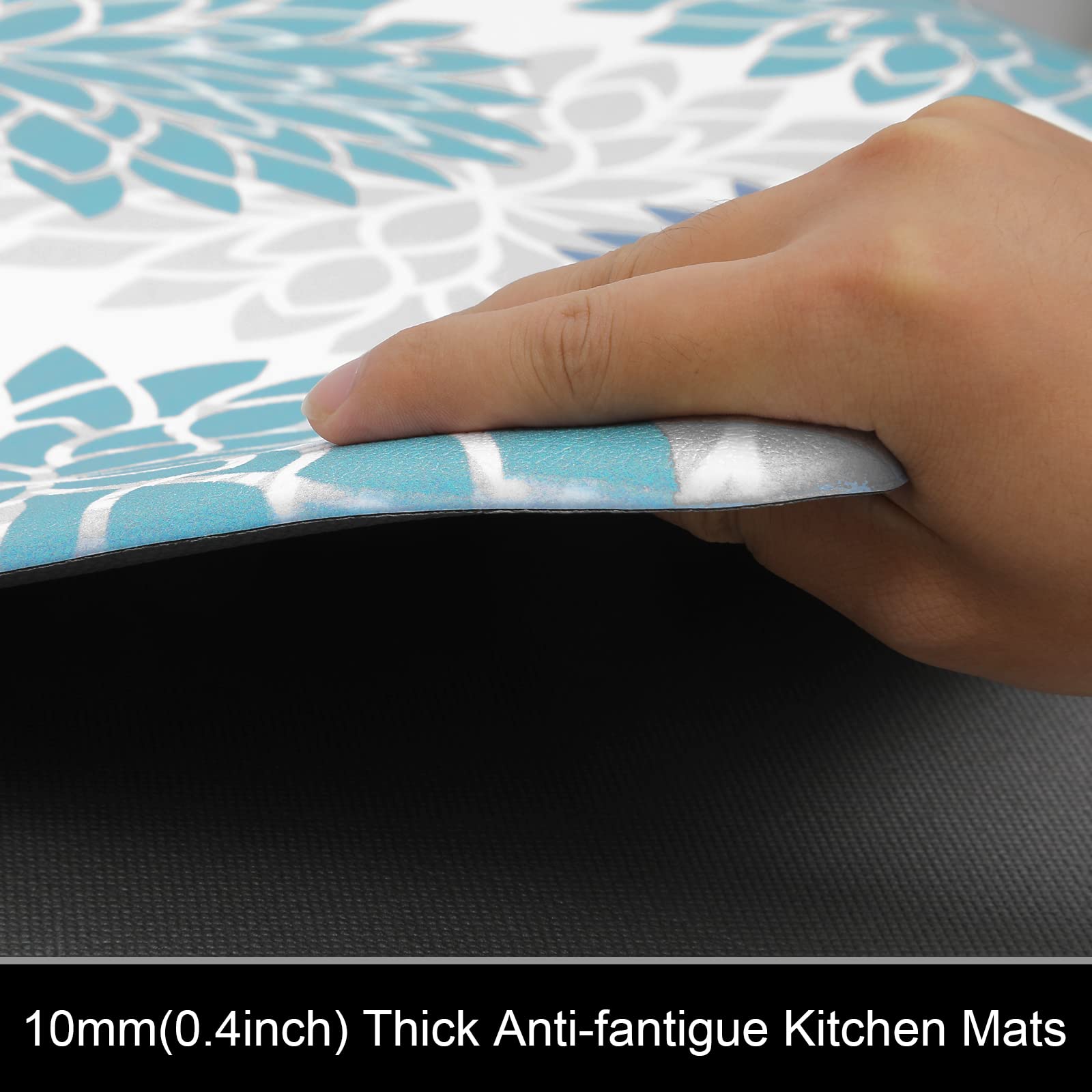 HEBE underside non-slip backing visible providing secure grip on hard floors
