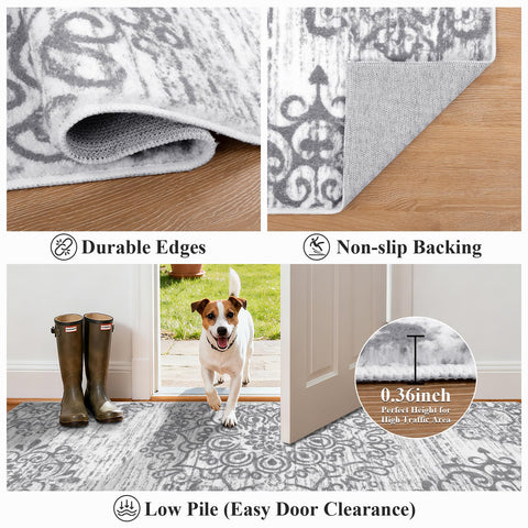 HEBE RUGS TPR and cotton backing detail providing secure non-slip grip