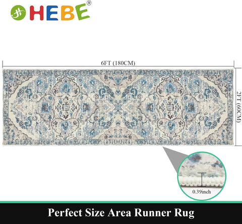 HEBE RUGS TPR cotton backing close detail showing non-slip grip to protect floors