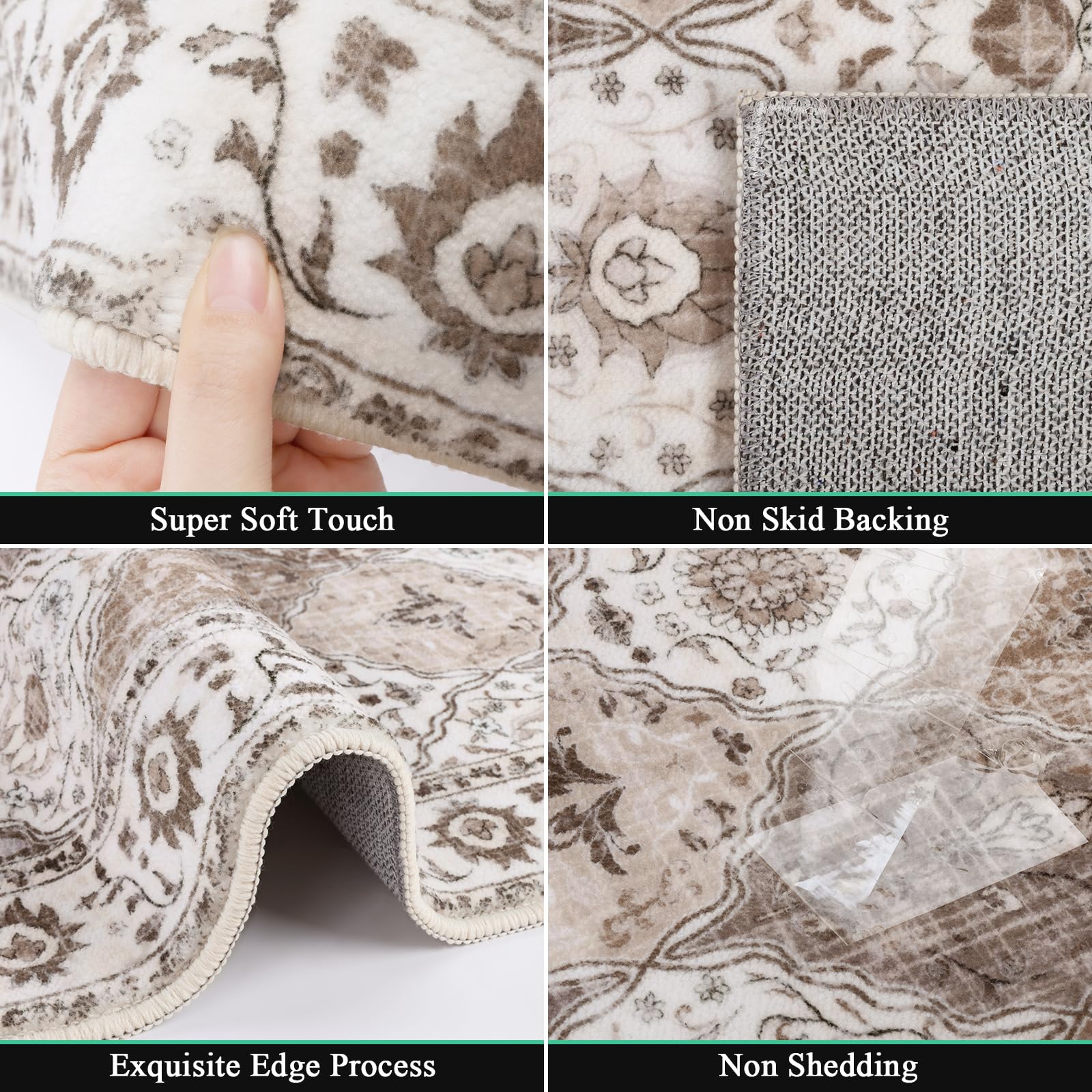 HEBE RUGS close-up of plush polyester pile highlighting comfort and durability
