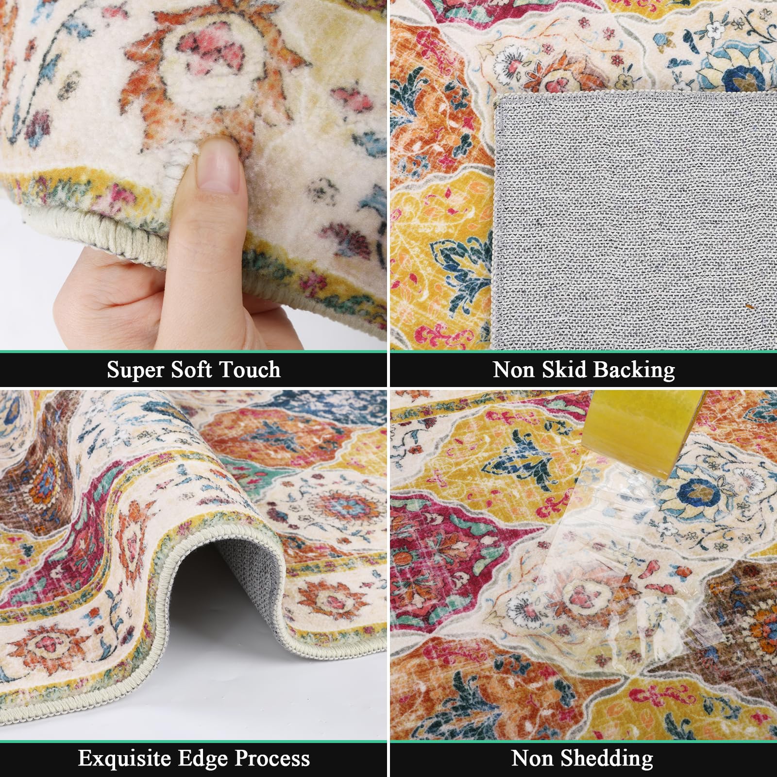 HEBE RUGS close-up of polyester pile texture for soft foot comfort