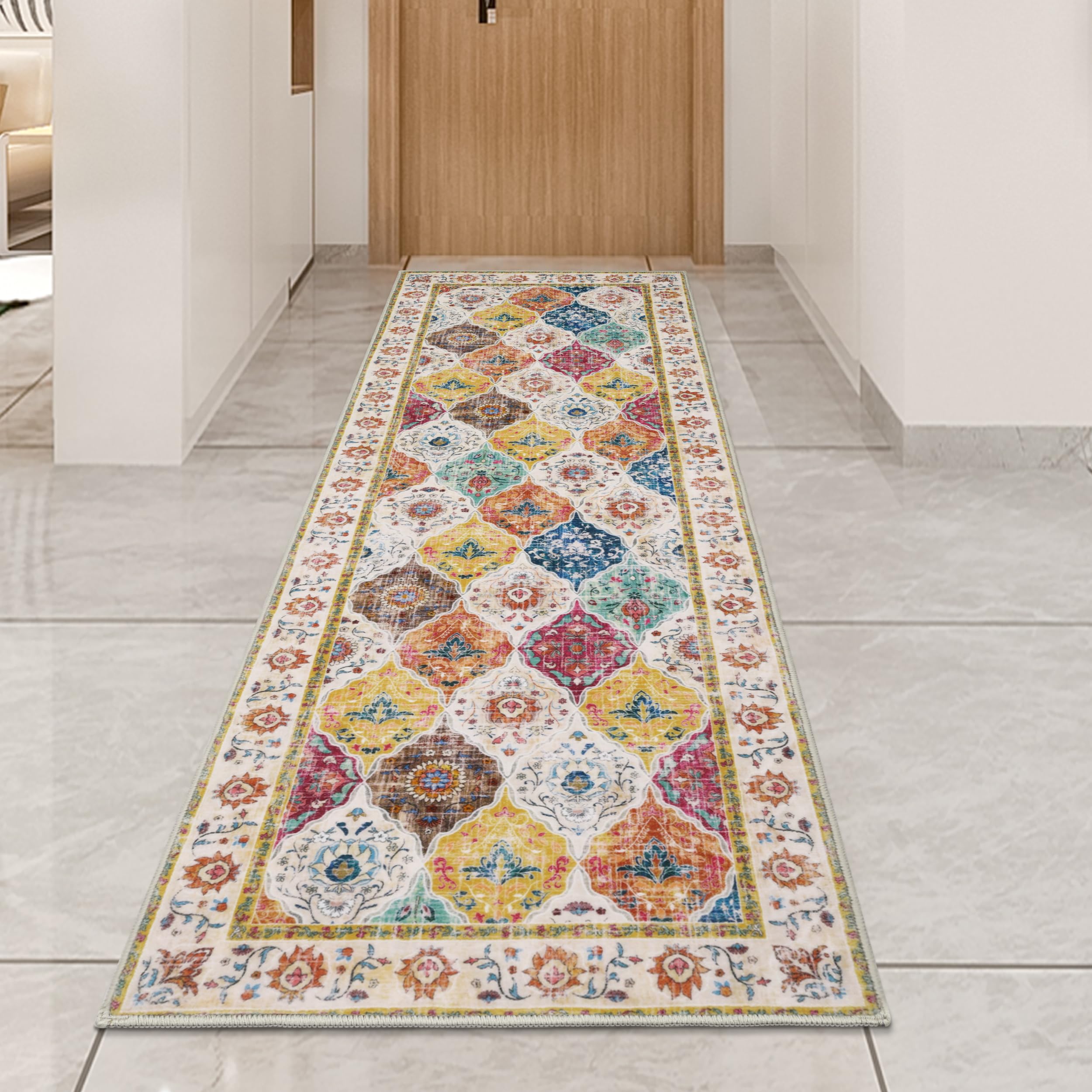 HEBE RUGS folded rug unpacked showing easy shipping and unfolding tip