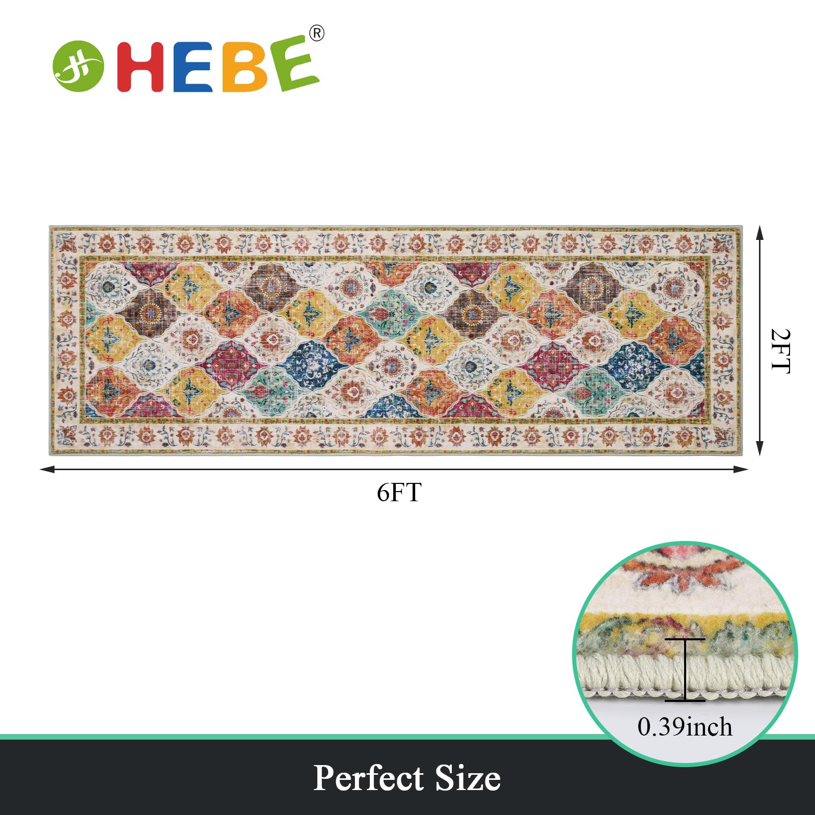 HEBE RUGS runner placed in kitchen aisle adds comfort and style